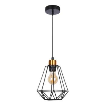  Csillár zsinóron PRIMO 1xE27/60W/230V fekete/arany  kép