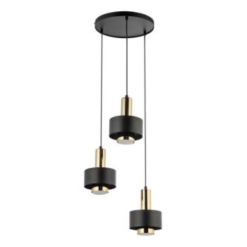  Csillár zsinóron RIF LUX 3xGX53/12W/230V átm. 38 cm fekete/arany  kép