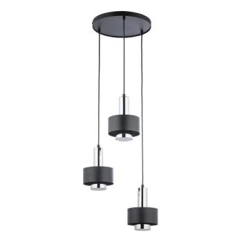  Csillár zsinóron RIF LUX 3xGX53/12W/230V átm. 38 cm fekete/fényezett króm  kép