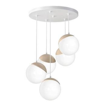  Csillár zsinóron SFERA WOOD 5xE14/40W/230V fehér  kép