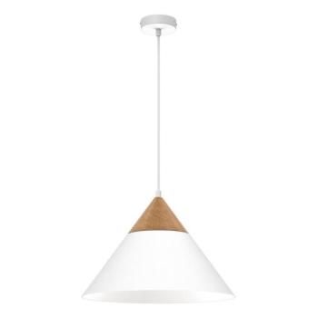  Csillár zsinóron SINGLE 1xE27/15W/230V fehér/bükkfa  kép