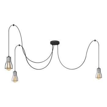  Csillár zsinóron TUBE 3xE27/10W/230V pók fekete/króm  kép