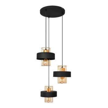  Csillár zsinóron VOLTA 3xE27/15W/230V fekete/arany  kép