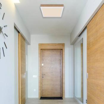 Doro LED mennyezeti lámpa, 30 cm hosszú, sötét fa, fa kép