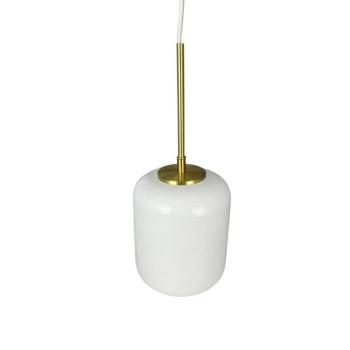 Dyberg Larsen függőlámpa Silvia, Ø 15 cm, opál/réz, üveg kép
