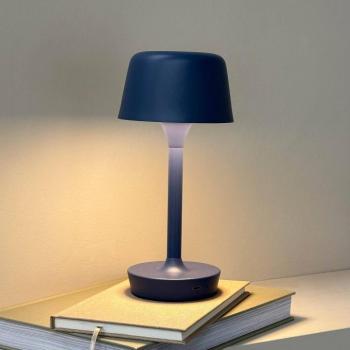 Dyberg Larsen LED-es újratölthető asztali lámpa Flow, kék, magasság 25 cm kép