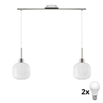 Eglo Kábeles LED csillár HARMA 2xE27/60W/230V matt króm/fehér  kép