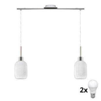 Eglo LED csillár zsinóron HARMA 2xE27/60W/230V matt króm/fehér  kép