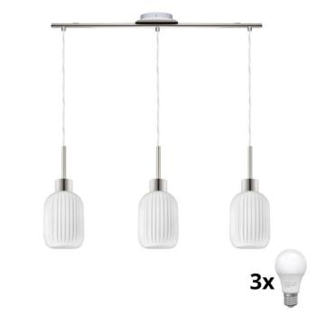 Eglo LED csillár zsinóron HARMA 3xE27/60W/230V matt króm/fehér  kép