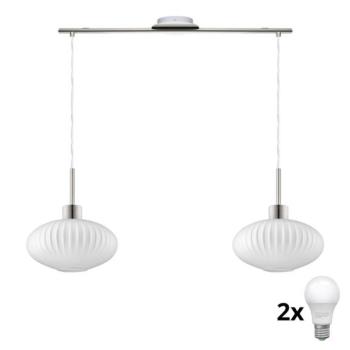 Eglo LED függeszték kábelen HARMA 2xE27/60W/230V matt króm/fehér  kép