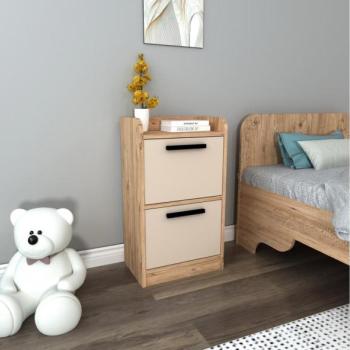  Éjjeli szekrény LUSES 79,4x45 cm atlanti fenyő/beige  kép