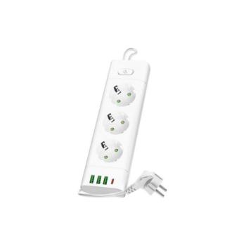  Elosztó kapcsolóval LINEA PRO 3x230V+ 3xUSB kép