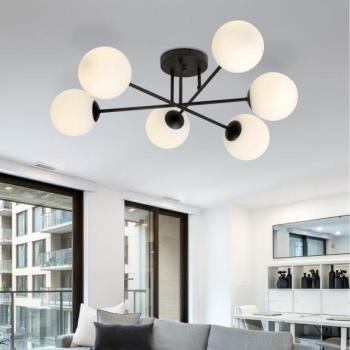 EMIBIG Csillár ROMA 6xE14/10W/230V fekete/fehér  kép