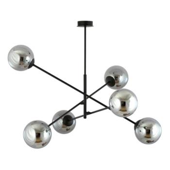 EMIBIG Csillár rúdon LINEAR 6xE14/10W/230V fekete/szürke  kép
