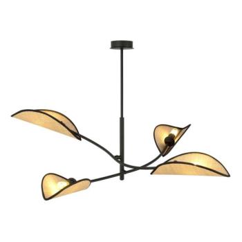 EMIBIG Csillár rúdon LOTUS 4xE14/10W/230V fekete/bézs  kép