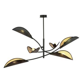 EMIBIG Csillár rúdon LOTUS 6xE14/10W/230V fekete/arany  kép