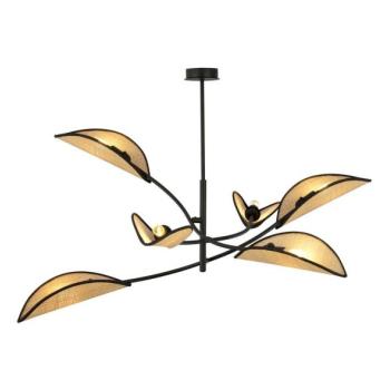 EMIBIG Csillár rúdon LOTUS 6xE14/10W/230V fekete/bézs  kép