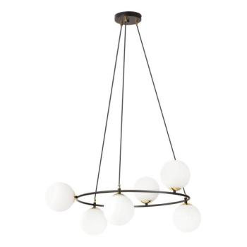 EMIBIG Csillár zsinóron AZURA 6xE14/10W/230V fekete/fehér  kép