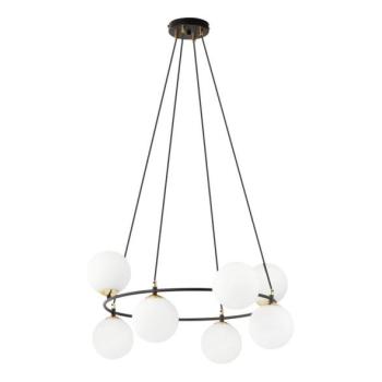 EMIBIG Csillár zsinóron AZURA 8xE14/10W/230V fekete/fehér  kép