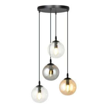 EMIBIG Csillár zsinóron COSMO 4xE14/10W/230V átm. 40 cm fekete/szürke/bézs/átlátszó  kép