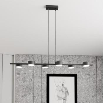 EMIBIG Csillár zsinóron SORA 6xGX53/12W/230V fekete  kép