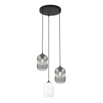 EMIBIG Csillár zsinóron VERDI 3xE27/15W/230V átm. 30 cm fekete/szürke/fehér  kép