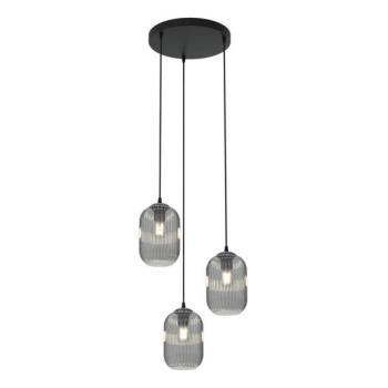 EMIBIG Csillár zsinóron VERDI 3xE27/15W/230V átm. 30 cm fekete/szürke  kép