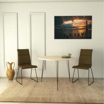  Étkezőasztal SANDALF 75x90 cm bézs/fekete  kép