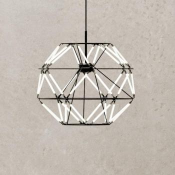 Euclide LED-es függőlámpa, fekete, fém, 35 cm széles kép