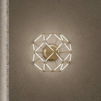 Euclide LED fali lámpa, arany színű, fém, 37,5 cm széles kép