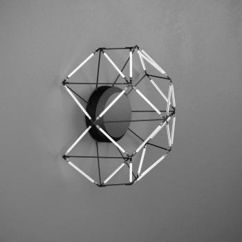 Euclide LED fali lámpa, fekete, fém, 37,5 cm széles kép