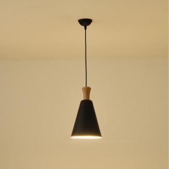 Eurolamp Csillár zsinóron 1xE27/15W/230V fekete átm. 20 cm  kép