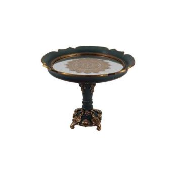 Eurolamp Dekoratív tálca átm. 24,7 cm zöld/arany  kép