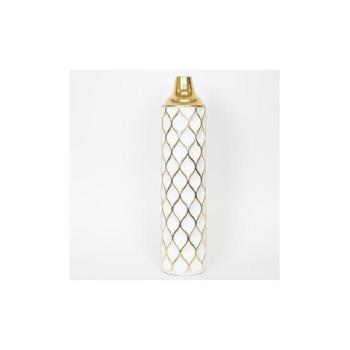 Eurolamp Fém váza 60,5x14 cm fehér/arany  kép