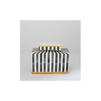 Eurolamp Kerámia tégely 20,5x16x9 cm kék/fehér/fekete  kép