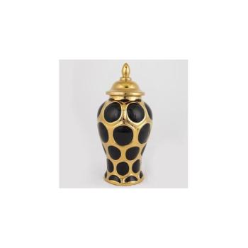 Eurolamp Kerámia tégely 33,8x16 cm arany/fekete  kép