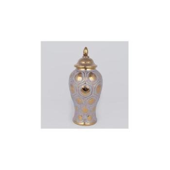 Eurolamp Kerámia tégely 35x18,5 cm arany/szürke  kép