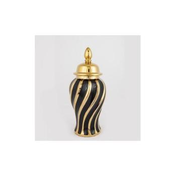 Eurolamp Kerámia tégely 36,5x16 cm arany/fekete  kép