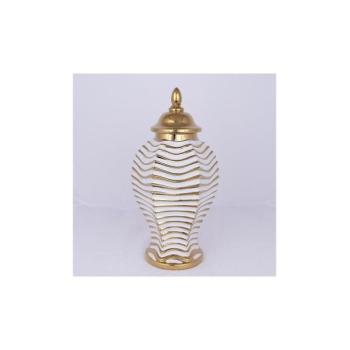 Eurolamp Kerámia tégely 42,2x21,1 cm arany/fehér  kép