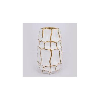 Eurolamp Kerámia váza 25x14,5 cm arany/fehér  kép