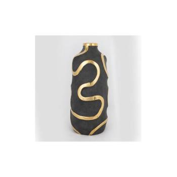 Eurolamp Kerámia váza 45x19,5 cm arany/fekete  kép
