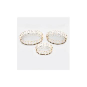 Eurolamp KÉSZLET 3x Dekoratív tálca átm. 27/33/37 cm arany  kép