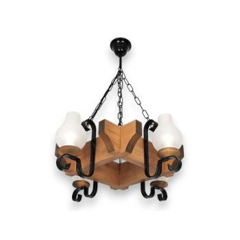 Exodus Lighting Srl Csillár láncon QUEEN 4xE14/40W/230V bükkfa  kép