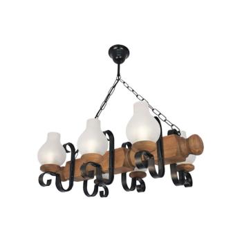 Exodus Lighting Srl Csillár láncon RUSTIC 6xE14/40W/230V bükkfa  kép