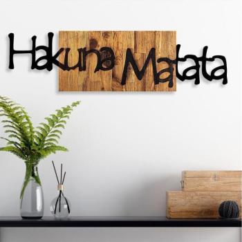  Fali dekoráció 30x108 cm fa/fém  kép