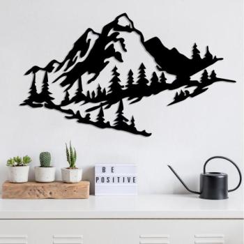  Fali dekoráció 40x70 cm hegy motívummal, fém kivitelben  kép