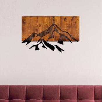  Fali dekoráció 58x36 cm hegy motívum fa/fém  kép