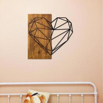  Fali dekoráció 58x58 cm fa/fém szív alakú  kép