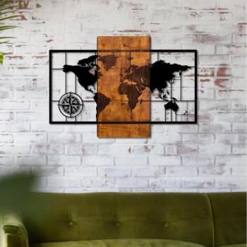  Fali dekoráció 58x85 cm fa/fém térkép  kép