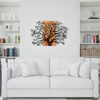  Fali dekoráció 85x58 cm fa/fém faág mintával  kép